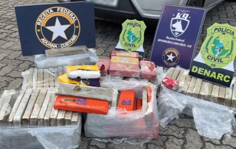 Ação conjunta da Polícia Civil e Receita Federal apreende 146 kg de drogas em Fortaleza; dois homens são presos