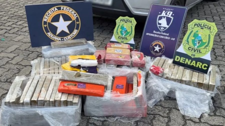 Ação conjunta da Polícia Civil e Receita Federal apreende 146 kg de drogas em Fortaleza; dois homens são presos