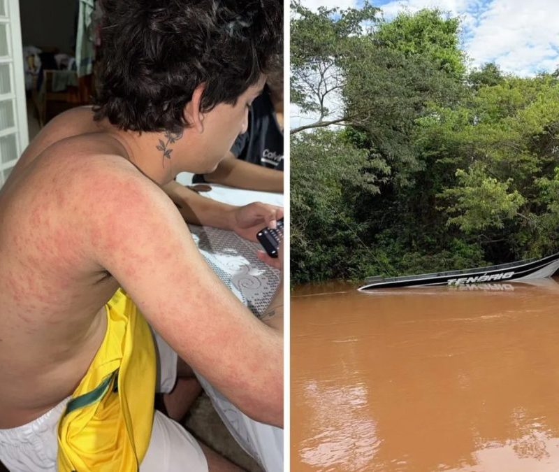 Amigos passam a noite em árvores após barco afundar em rio de MS: ‘A gente pensou que ia morrer’