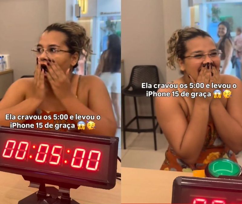 Cliente ganha iPhone 15 após vencer desafio no Acre