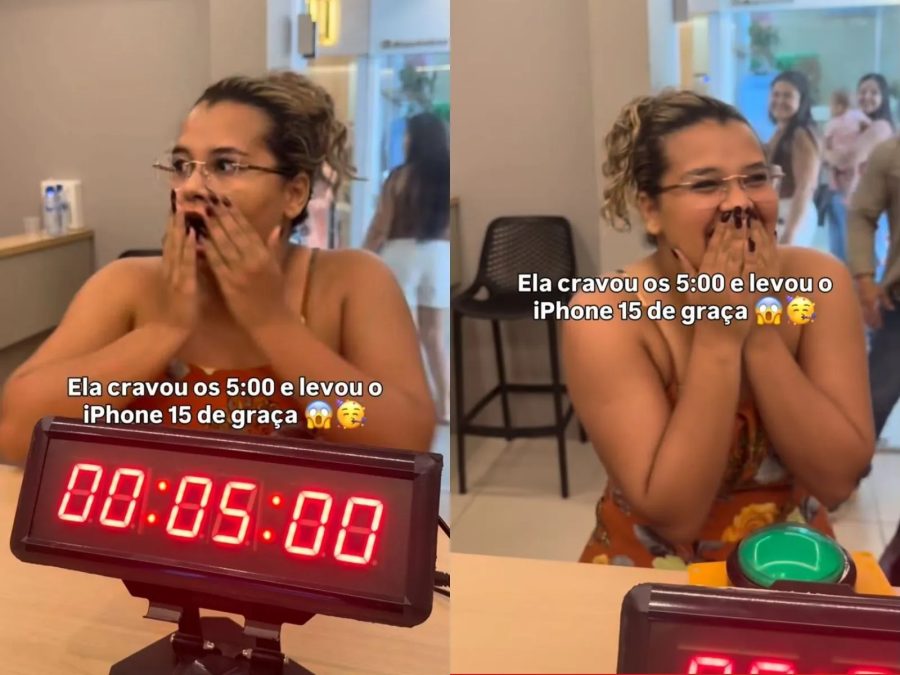 'Desafio do iPhone' viraliza após cliente cravar tempo de 5 segundos em cronômetro no Acre; VÍDEO