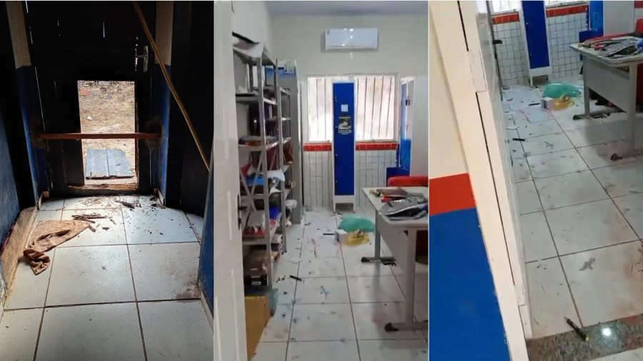 Escola recém-reformada é arrombada e depredada no MA; ônibus escolar tem vidros quebrados