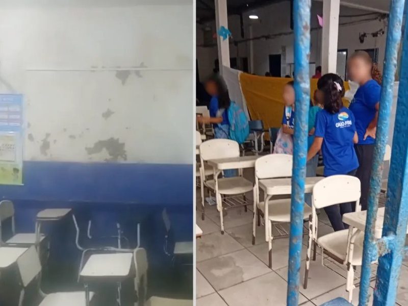 Mães de alunos denunciam mofo e falta de reparos em escola de Cabo Frio