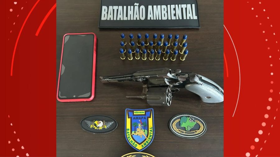 Polícia apreende arma durante fiscalização em área de extração mineral irregular no interior do AP