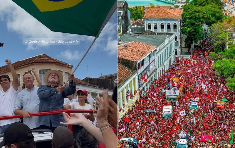 Lula faz caminhada em São Luís e desafia Flávio Bolsonaro