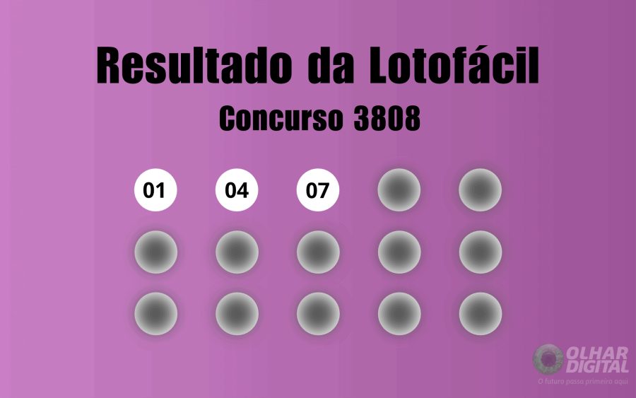Resultado da Lotofácil de hoje: veja números e ganhadores do concurso 3808 (segunda, 19/10)
