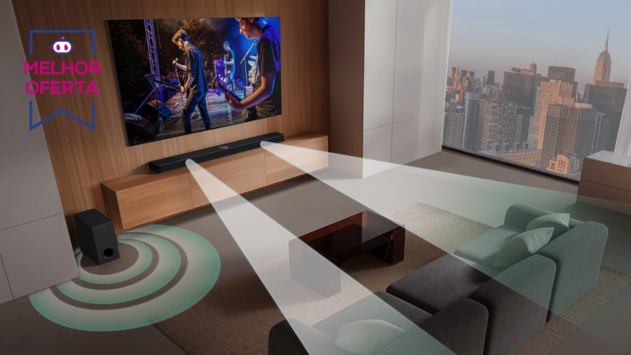 Soundbar LG com 300 W RMS de potência despenca 39% na Amazon