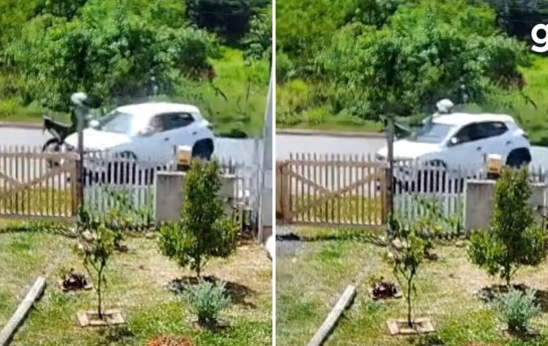 VÍDEO: Policial é arremessado de moto após choque com carro que fazia conversão no RS